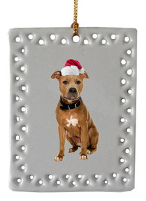 Pitbull  Christmas Ornament