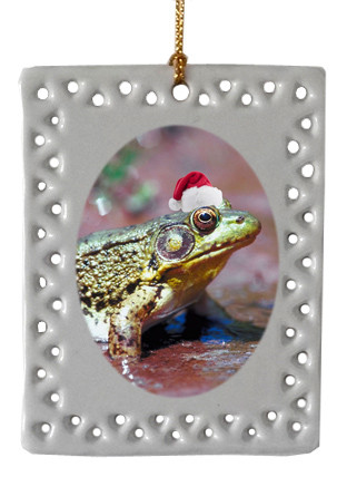 Green Frog  Christmas Ornament