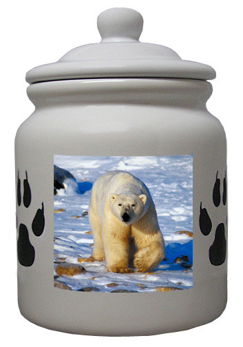 Polar Bear Ceramic Color Cookie Jar