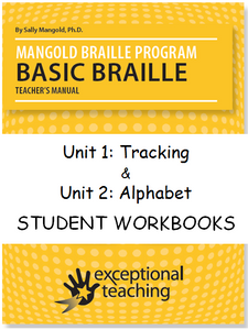 Mangold Basic Braille Program Student Workbooks Unit 1 & 2 ($114 each)