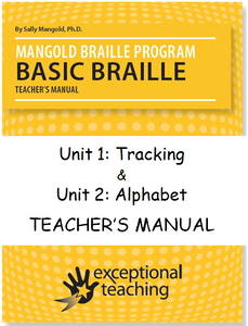 Mangold Basic Braille Program Teacher's Manual Units 1 & 2 