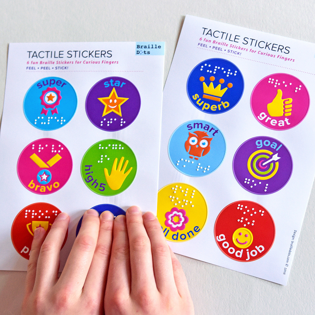 Braille Tactile Reward Stickers