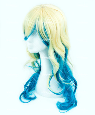 Two Tone Blonde/Blue Long Curl 70cm