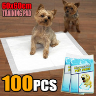 100 PCS Puppy Pet Dog Cat Training Pads 60x60cm Super Absorbent Wee Loo Toilet Kit