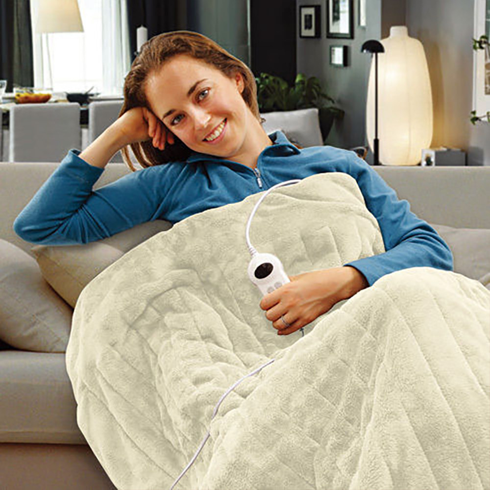 Electric Heated Throw Rug Snuggle Blanket 9 Smart Heat Settings + Timer