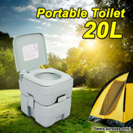 20L Portable Toilet Camping Potty Square Restroom (Grey)