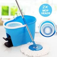 360 Degree Spin Mop & Spin Dry Bucket with 2 Mop Heads