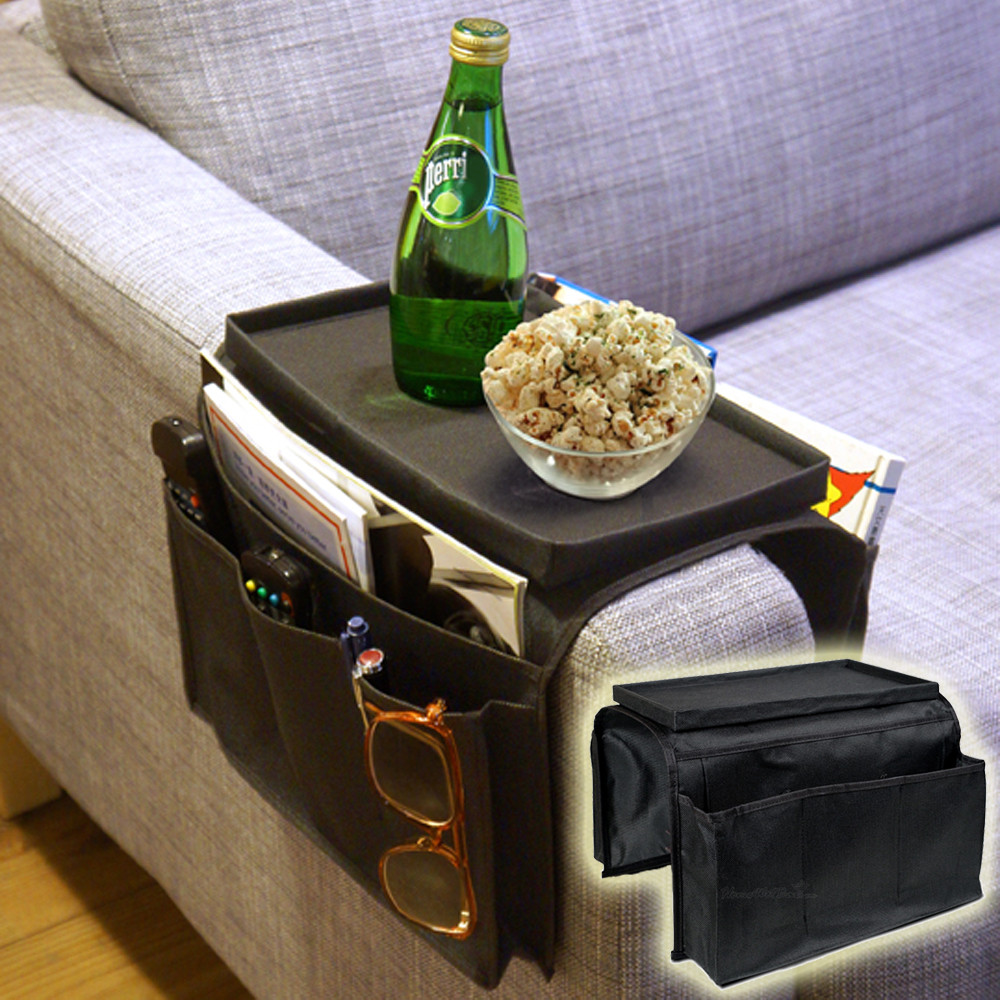 Pocket Arm Rest Organiser 6 Pocket Couch Sofa Tray Remote Holder