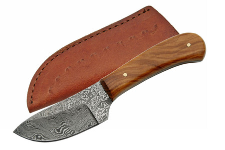 6" DAMASCUS SKINNER WITH OLIVE WOOD HANDLE