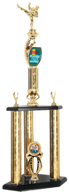 Custom Graphic 3-Post Martial Arts Trophy