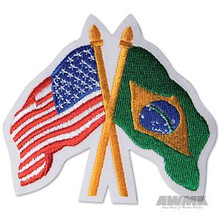 AWMA® USA/Brazil Crossed Flags Patch