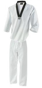 Century® Middleweight TKD Student Uniform - White with Black Collar, size 1 - ON SALE!