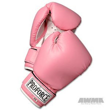 AWMA® ProForce® Leatherette Boxing Gloves - Pink w/White Palm