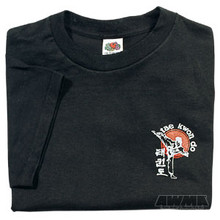 AWMA® T-shirt - 3" Tae Kwon Do Logo Kicker Black
