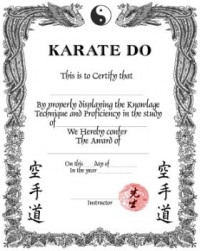 KWON® Karate-Do Certificate