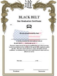 KWON® Black Belt Dan Certificate