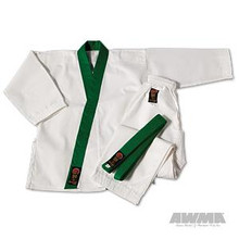AWMA® ProForce® Gladiator 7.5 oz. GUP Trimmed Tang Soo Do Uniform - Green Trim