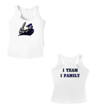 Crusaders Baseball Ladies White Dri-fit Racer-Back Tank