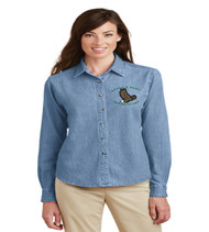 Eagle's Nest Ladies Long Sleeve Denim Button-up
