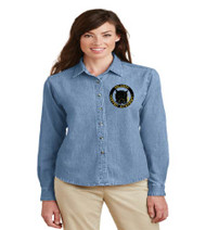 OGA Ladies Long Sleeve Denim Button-up