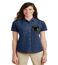 OGA Ladies Short Sleeve Denim Button-up
