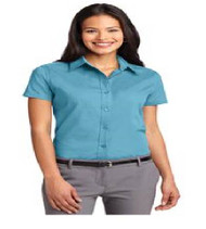 Maxey Ladies Short Sleeve Button-up