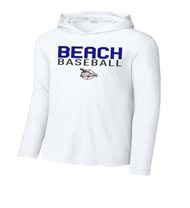 Beach Baseball White Hooded Sun Shirt