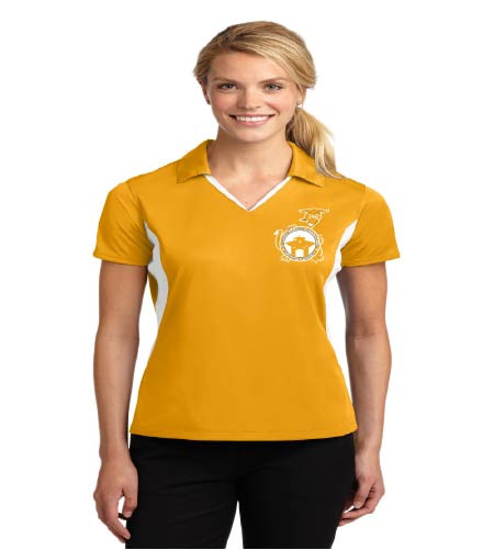 Dillard Street Ladies dri-fit color block polo w/ left chest print