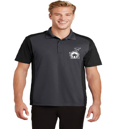 Dillard Street men's dri-fit color block polo w/ left chest print
