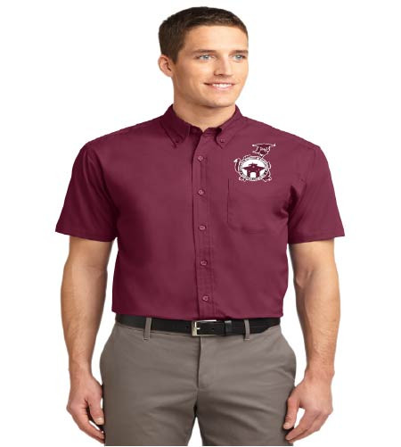 Dillard Street men's short sleeve button-up shirt w/ embroidery