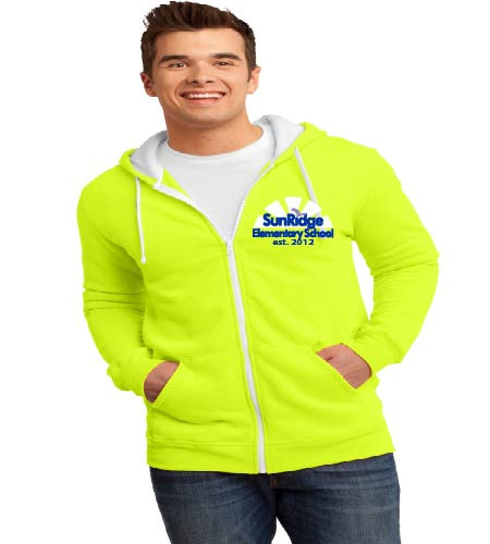 Sunridge elementary men's zip-up hooded sweatshirt w/ embroidery