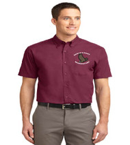 Eagle's Nest men's short sleeve button-up shirt w/ embroidery