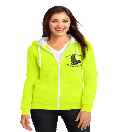 Eagle's Nest ladies zip-up hooded sweatshirt w/ printed logo