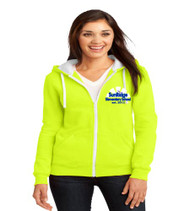 Sunridge Elementary ladies zip-up hooded sweatshirt w/ embroidery