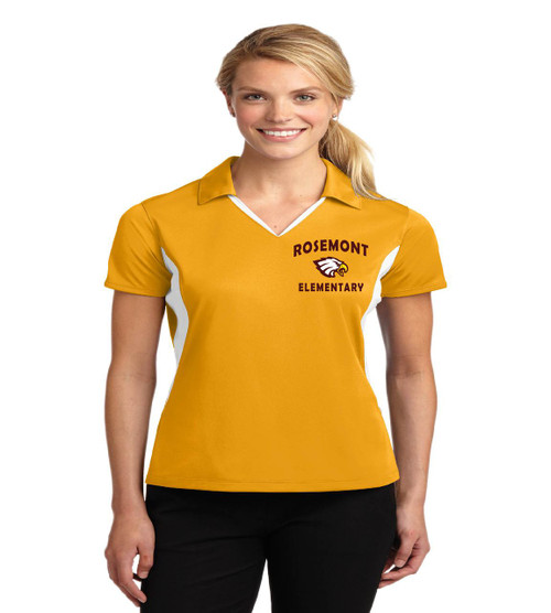 Rosemont ladies color block dri fit polo