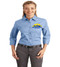 Sunridge elementary ladies 3/4 sleeve button-up shirt w/ embroidery