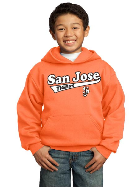San Jose Tigers neon orange youth hoodie