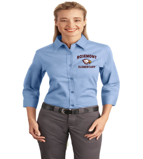 Rosemont ladies 3/4 sleeve button-up