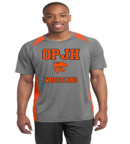OPJH Wrestling Heather color block men's dri fit tee