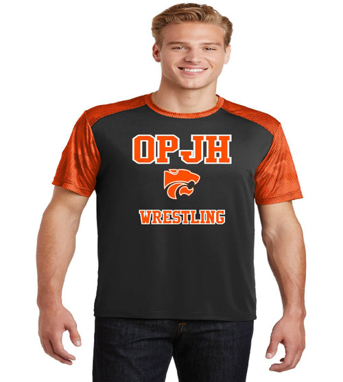 OPJH black/orange dri fit tee