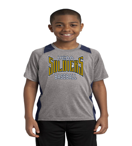 UCAA baseball color blck youth tee