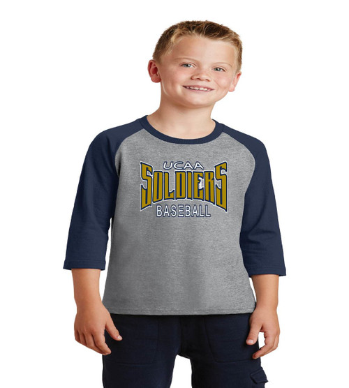 ucaa baseball 3/4 sleeve raglan youth