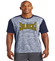 ucaa baseball electric heather color block tee