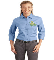 Three Points Ladies 3/4 Sleeve Button-Up