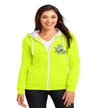 Three Points Ladies Zip-Up Hooded Sweatshirt