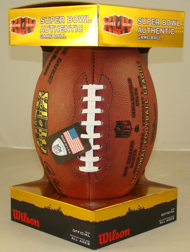 Super Bowl Xliv 44 Official Leather Authentic Game Football By Wilson