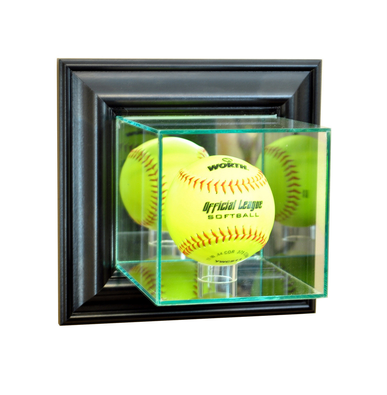 Deluxe Real Glass Wall Mounted Softball Display Case