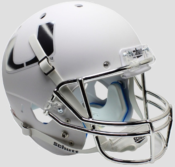 Miami Hurricanes Alternate White Chrome Schutt Full Size Replica Helmet