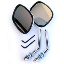 Mirror Set, Chrome, Rectangle, Screw in style, BSA, Norton, Triumph, Emgo 20-34800