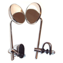 3 Inch Mirror Set, 6 Inch Stems, 7/8 Inch Bar, BSA, Norton, Triumph Motorcycle, Emgo 20-06186